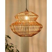 Dibor Traditional Rattan Pot Bellied Easy Fit Decor Ceiling Shade H29xD29cm in Beige