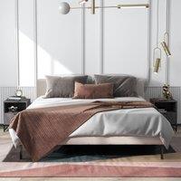 HOMCOM Bedside Table, Sofa Side Table W/ Drawer & Shelf Living Room, Bedroom in Dark Grey