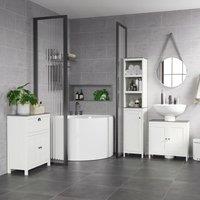 Kleankin Bathroom Furniture Set with Adjustable Shelves Antique White