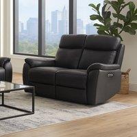 Aspire Kingsmere 2 Seater Power Recliner Sofa in Real Leather in Black