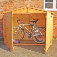 Shires Bike Store Apex Shiplap Garden Bicycle Shed no floor in Brown