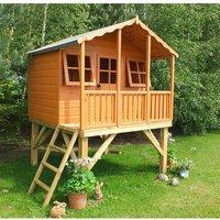 Shires Stork + Platform Playhouse Kid's Wendy House in Brown