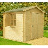 Shires Camelot Log Cabin Home Office Garden Room Approx 8 x 8 Feet in Natural