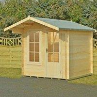 Shires Crinan Log Cabin Home Office Garden Room Approx 9 x 9 Feet in Brown