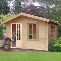 Shires Bucknells 28 mm Log Cabin 12 x 10 Feet in Brown