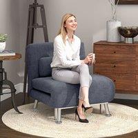 HOMCOM Folding 5 Position Convertible Sleeper Chair Charcoal Grey