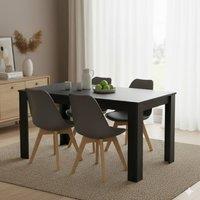 KOSY KOALA Dining Table Set with 4 Chairs Modern Dining Furniture in Charcoal