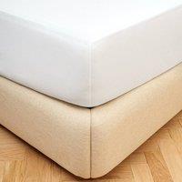Bedable 100% Cotton Deep Fitted Sheet Sateen 460 Thread Count - (Up to 36cm) in White | Size: Double Fitted