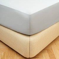 Bedable 100% Cotton Deep Fitted Sheet Sateen 460 Thread Count - (Up to 36cm) in Grey | Size: Double Fitted