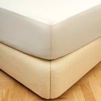 Bedable 100% Cotton Deep Fitted Sheet Sateen 460 Thread Count - (Up to 36cm) in Cream | Size: Super King Fitted