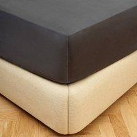 Bedable 100% Cotton Deep Fitted Sheet Sateen 460 Thread Count - (Up to 36cm) in Dark Grey | Size: Super King Fitted