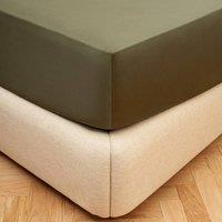 Bedable 100% Cotton Deep Fitted Sheet Sateen 460 Thread Count - (Up to 36cm) in Green | Size: Single Fitted
