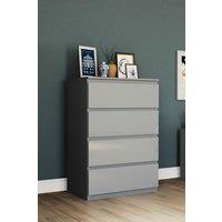 Home Discount Vida Designs Glinton 'HIGH GLOSS 4 Drawer Chest of Drawers' Storage Bedroom Furniture in Grey
