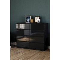 Home Discount Vida Designs Glinton Gloss 8 Drawer Chest of Drawers Storage Bedroom Furniture in Black