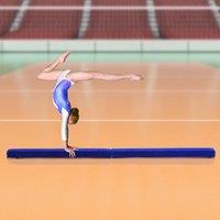 HOMCOM 2.1m Balance Beam Trainer Fold Performance Gymnastics, Blue