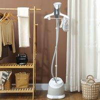 HOMCOM Clothes Steamer, Garment Steamer Clothing Wrinkle Remover, Grey in Light Grey