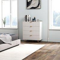 HOMCOM Chest of Drawers with 4 Drawers for Bedroom, Living Room in White