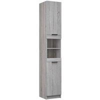 Berkfield Home Bathroom Cabinet Grey Sonoma 32x34x188.5 cm Engineered Wood