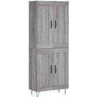 Berkfield Home Highboard Grey Sonoma 69.5x34x180 cm Engineered Wood
