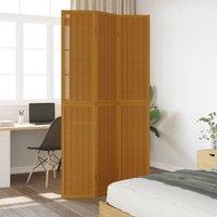 Berkfield Home Room Divider 3 Panels Brown Solid Wood Paulownia