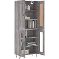Berkfield Home Highboard Grey Sonoma 69.5x34x180 cm Engineered Wood