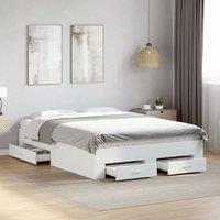 Berkfield Home Bed Frame with Drawers without Mattress White 120x190 cm Small Double