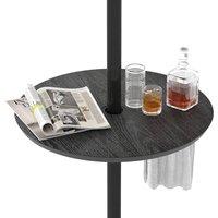 Gymax Umbrella Table Adjustable Round Umbrella Table Tray With 38 mm Hole in Black