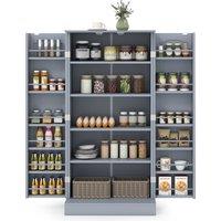 Costway Kitchen Storage Cabinet Freestanding Buffet Cupboards Sideboard in Grey