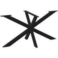 Berkfield Home Dining Table Leg Spider Shape Black 150x78x(72-73) cm Steel