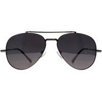 montana Men's Aviator Shiny Gunmetal Smoke Grey Polarized MP185