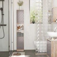 HOMCOM Freestanding Bathroom Storage Cabinet with 2 Cupboards in Grey