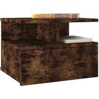 Berkfield Home Decorative Floating Nightstand Smoked Oak 40x31x27 cm Engineered Wood in Brown | Size: 40 x 31 x 27 cm
