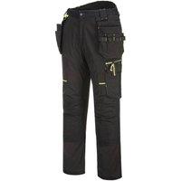Portwest Men's Stretch Holster Pocket Work Trousers in Black | Size: 30R