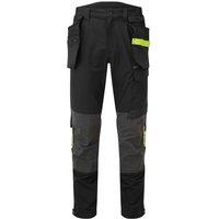 Portwest Men's Holster Detachable Stretch Work Trousers in Black | Size: 34R