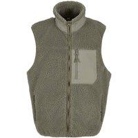 Build Your Brand Men's Bonded Sherpa Gilet in Olive | Size: 3XL