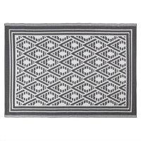 JVL The Gardener Geo Pattern Outdoor Garden Rug 120x170cm in Black | Size: 120 cm x 170 cm