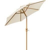 Christow Garden Parasol 2m Tilting Outdoor Umbrella Steel Pole Wood Effect Finish UV30+ in Beige