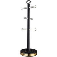 Tower Empire Mug Tree & Towel Pole Set, Black & Brass T826092BLK