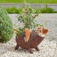 Marco Paul Pig Garden Planter Pot Novelty Plant Pot Rattan in Brown