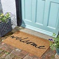 Marco Paul Tan Coir Welcome Mat Nonslip Doormat 75x45cm in Beige | Size: 45 cm x 75 cm