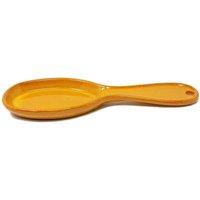 Verano Spanish Ceramics Selena Glazed Hand Dipped Kitchen Dining Utensil Spoon Rest (L) 27cm in Orange