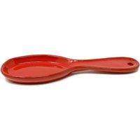 Verano Spanish Ceramics Selena Glazed Hand Dipped Kitchen Dining Utensil Spoon Rest (L) 27cm in Red