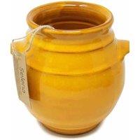 Verano Spanish Ceramics Selena Glazed Hand Dipped Kitchen Dining Utensil Jar (H) 16cm x (D) 16.5cm in Orange