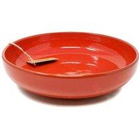 Verano Spanish Ceramics Selena Glazed Hand Dipped Kitchen Dining Large Bowl (Diam) 27cm in Red