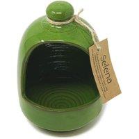 Verano Spanish Ceramics Selena Glazed Hand Dipped Solid Colour Kitchen Dining Salt Pig (D) 11cm in Dark Green