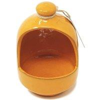Verano Spanish Ceramics Selena Glazed Hand Dipped Solid Colour Kitchen Dining Salt Pig (D) 11cm in Orange