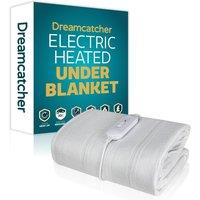 Dreamcatcher Double Electric Blanket Heated Bed Under Blanket Polyester Detachable Control 3 Heat Settings in White