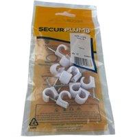 Securplumb Nail-In Pipe Clip (Pack of 10) in White