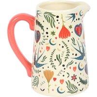 Something Different Folk Print Flower Jug in Cream