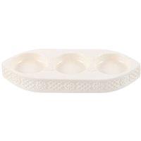 Something Different Geometric Triple Tealight Holder in White